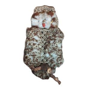 Vintage Owl Retro Wall Hanging Art Decor Handmade 24" x 12"